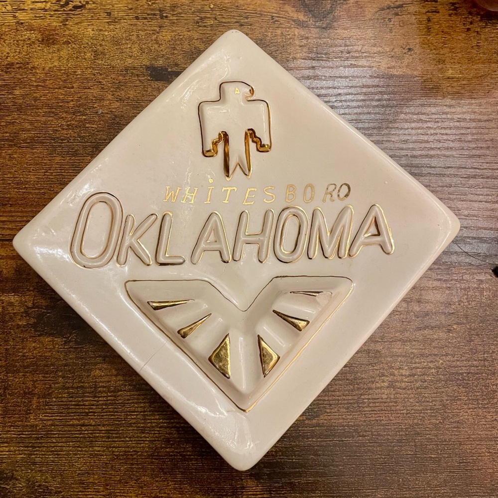Whitesboro Oklahoma Ceramic Ashtray